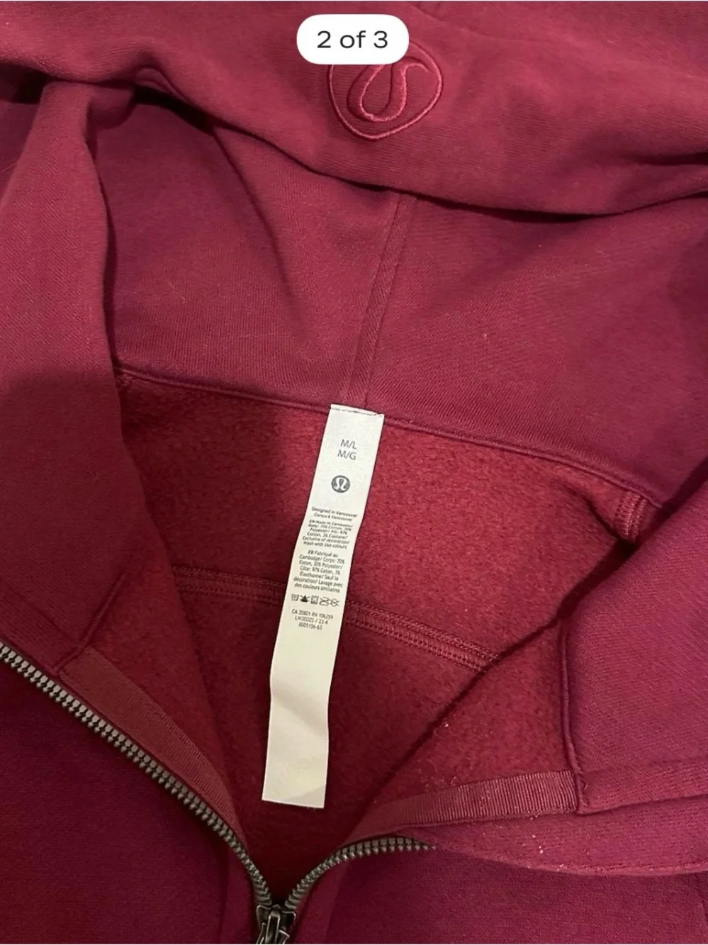 lululemon athletica Full-Zip Hooded Jacket in Burgundy